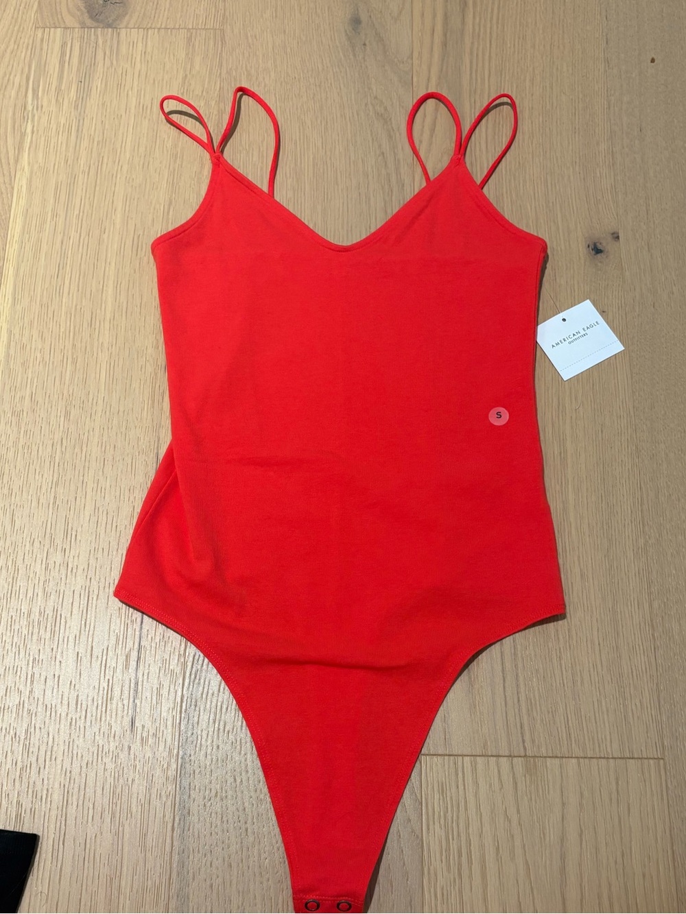 American Eagle Outfitters Red Spaghetti-Strap Bodysuit